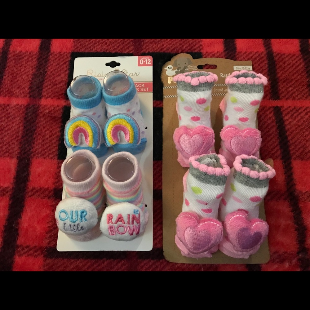 Baby girl rattle sock bundle 0-12 months
